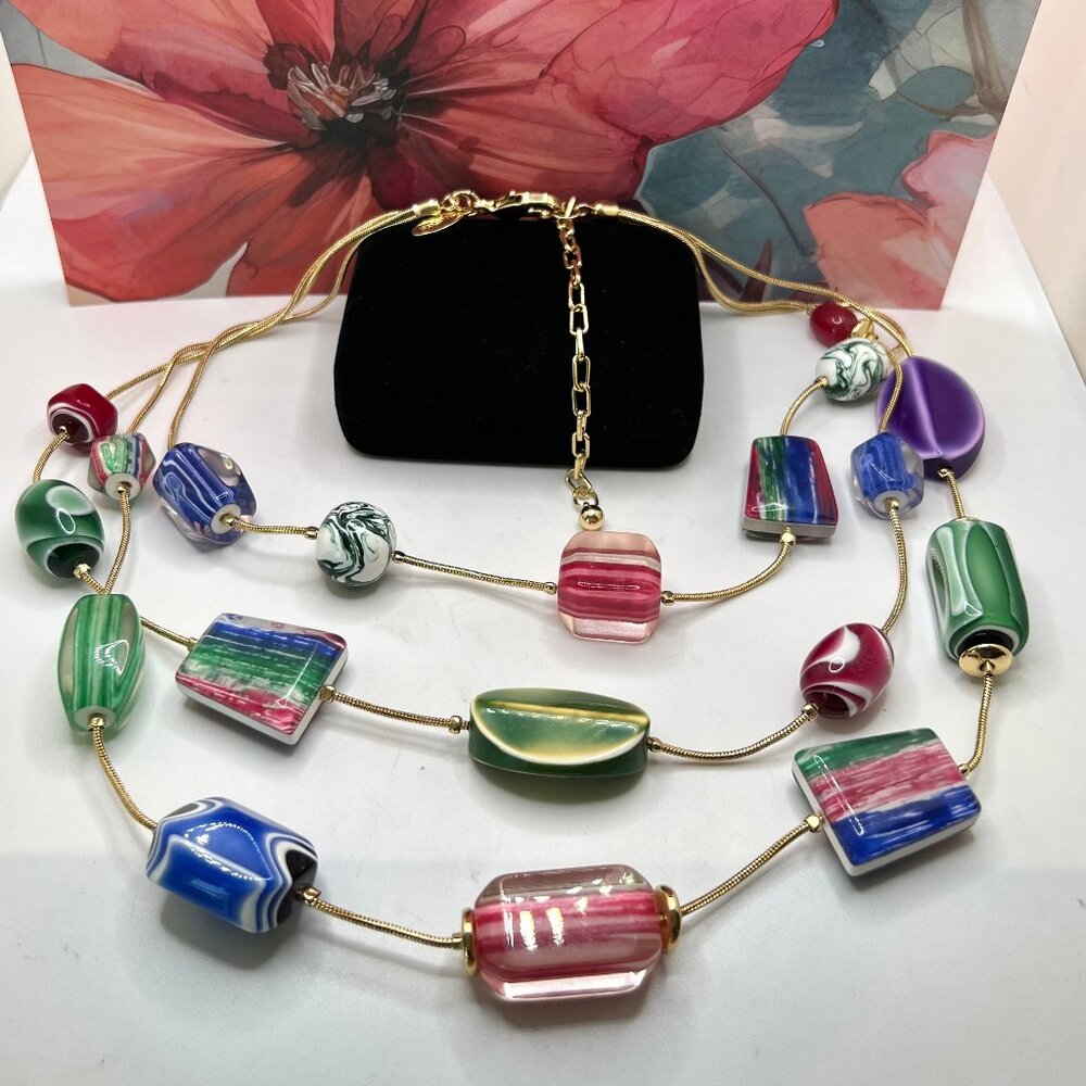 SALE 3/$20**Chico's Triple Strand Chunky Colorful Necklace